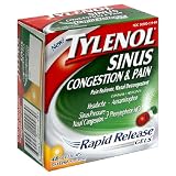 Tylenol Sinus Congestion & Pain, Daytime Non-Drowsy, 48-Count Rapid Release Gels (Pack of 2)