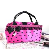 Hearts and Lace 2-in-1 Cosmetic Bag Hot Pink