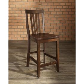 School House Bar Stool with 24 Inch Seat Height Vintage Mahogany by Crosley