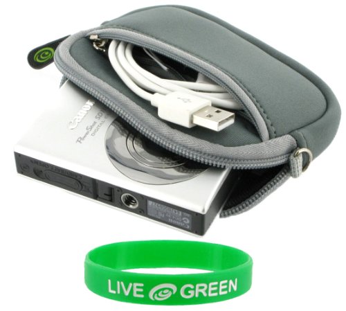 Neoprene Sleeve Case (Grey) for Panasonic Lumix DMC-TS1 DMC-TS2 Digital Camera Silver