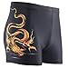 Neleus Men's Compression Square Leg Swimsuit, Dragon (Black),US S,Asia L