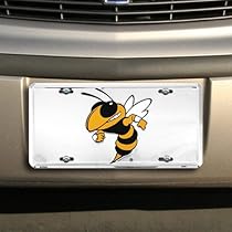 Georgia Tech Yellow Jackets Silver Super Stock Metal License Plate
