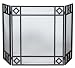 Uniflame 3 Fold Black Wrought Iron Screen - Black - Wrought Iron