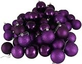 Club Pack of 60 Purple Shatterproof 4-Finish Christmas Ball Ornaments 2.5