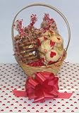 Gourmet Food : Scott's Cakes Small Nut Lovers Cookie Basket with Handle Heart Wrapping