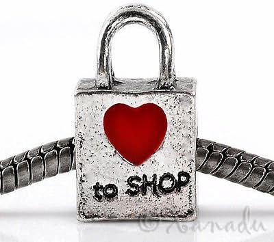 Love To Shop Handbag Purse European Bead With Red Heart For Charm Bracelets