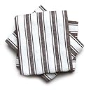 Mahogany Basket Weave Kitchen Towels with Color Stripes , Set of 3, Chocolate