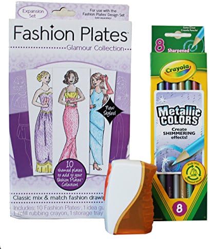Fashion Plates Glamour Collection with Metallic Pencils and a Pencil Sharpener