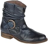 VISTA Stiefeletten für Damen aus Leder Fashion Style blau, Größe:36;Farbe:Blau