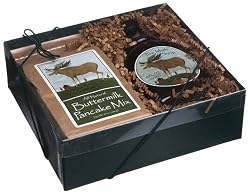 Brown Family Farm Moose Artwork Gift Box, 8-Ounce Pure Maple Syrup & 24-Ounce Buttermilk Pancake Mix