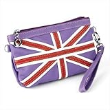 Purple Union Jack Faux Leather Clutch/Bag AJ23923
