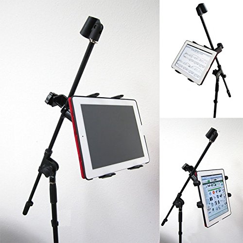 ChargerCity Music Mic Microphone Stand Tablet Mount with 360° Swivel Adjust Holder for Apple iPad Pro Air Mini Google Nexus Samsung Galaxy Tab 7 8 10 12 Surface Pro/Book (iPad & Stand is not included)