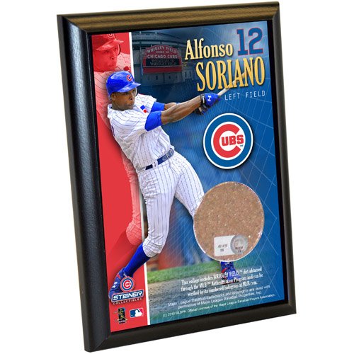 MLB Chicago Cubs Alfonso Soriano 4-by-6-Inch Dirt Plaque