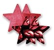 Nippies Black Metallic Red Lips Star Waterproof Self Adhesive Fabric Nipple Cover Pasties