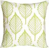 Pillow Decor - Contemporary Lime Green Leaf 16" x 16" Decorative Throw Pillow