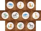 SET (10) AFRICAN WILDLIFE SAFARI KIDS DRAWER PULLS KNOBS