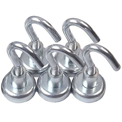 5 neodymium hook magnets - each holds up to 12 pounds