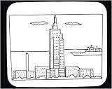 Decorated Mouse Pad with "San Francisco", "black and white", structure, boat, California, building, barge, construction, skyscraper, tower, architecture