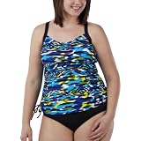 Women's Plus-Size Merona® Black/Blue X-Back Tankini Swim Top