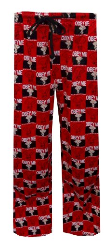 Family Guy Stewie Diaper Detail Red and Black Loungepants for men (Medium)