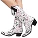 Rain10 Cowboy Rain Boots WHITE MULTI