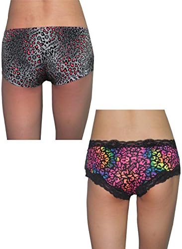 (Pack of 2) XOXO Womens Soft Boy Shorts Underwear Panties L Multicolor