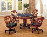 5pc Grand Style 2-in-1 Game/Dining Table & Chair w/Casters Set