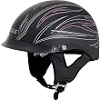 AFX Pinstripe Flame Adult FX-200 Harley Motorcycle Helmet - Flat Black/Silver/Pink