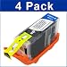 4 Canon compatible BCI-3eBK Black ink cartridges