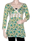 Ethinic Sensational Designer Awesome Look Hand Block Print Long Cotton Kurta Blouse Light Green Color Cotton Yoga Kurti Tunic Top Blouse