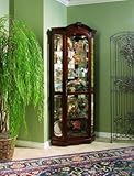 Medallion Cherry Finished Corner Curio - Pulaski 20671 Curio