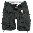 Herrenshort im Destroyed-Look - Division Short - Farbe: schwarz gewaschen (bis 7XL)