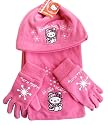 Hello Kitty 3 tlg. Set bestehend aus: Schal, M?tze und Handschuhe pink