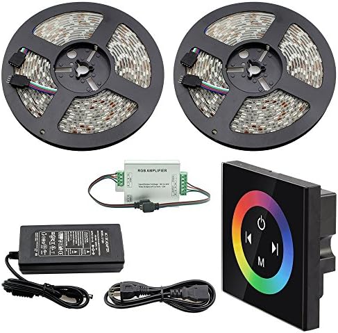 IWISHLIGHT® 32.8Ft 10M SMD 5050 600LEDs Waterproof Color Changing RGB DC12V LED Strip Lighting + Touch Pannel Controller + Power Supply Adapter