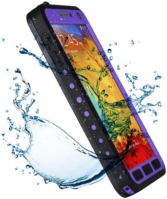 VicTec Waterproof Phone Case Cover For Galaxy Note 3 III N9000 Shock-Absorbing Pumber Dirtproof (Purple)