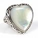 STERLING SILVER RING with Mother of Pearl Heart 26mm