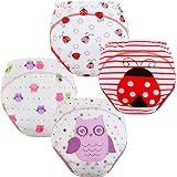 MOM & BAB Toddler Training Pants/Underwear. Water-resistent|Best Quality|Machine Washable & Reuable|Cutest Designs|Soft Cotton|Comfortable Fit|3 layers|4 Different Limited Design Patterns/Set
