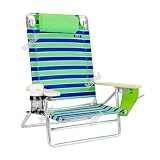 5 position Platinum Lay Flat Beach Chair - Extra Tall Back w/ Drink Holder