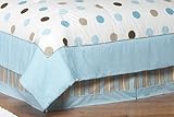Blue and Brown Modern Polka Dots Queen Childrens Kids Bed Skirt by JoJo Des ....