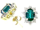 1.40 cts Genuine Emerald Earrings - 14kt White or Yellow Gold LIFETIME WARRANTEE