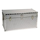 Locking Footlocker Trunk - 31 in Corrugated Steel by Mercury Luggage