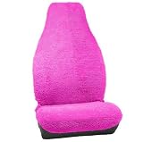 Fuzzy Shaggy Hot Pink Seat Cover