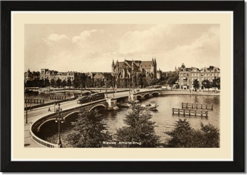 Framed Art Poster 20x30, Nieuwe Amstelbrug, Amsterdam