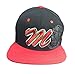 Aesthetinc Embroidery Mexico Flag Seal M Logo Design Flat Bill Baseball Cap Hat (Black Red)