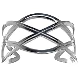 Sterling Silver Open Abstract Diamond Shape Cuff Bracelet