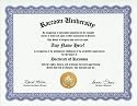 Raccoon Degree: Custom Gag Diploma Doctorate Certificate (Funny Customized Joke Gift - Novelty Item)