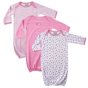 Luvable Friends 3-Pack Rib Knit Infant Gowns