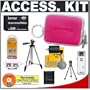 Sony CyberShot LCS-TWE Pink Carrying Case + Accessory Kit for DSC-T700, DSC-T500, DSC-T77, DSC-T90, DSC-T900, DSC-W220, DSC-W230, DSC-W290 Digital Cameras