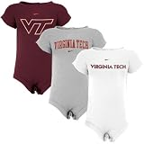 Nike Virginia Tech Hokies Infant Chicago Maroon, Ash & White 3-Pack Romper Set