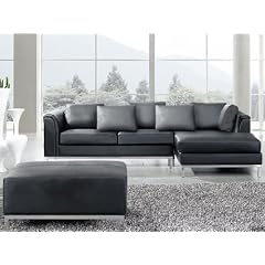 Designer Sofa aus Leder, Sitzgruppe "Oslo" - echt Leder, beige oder schwarz